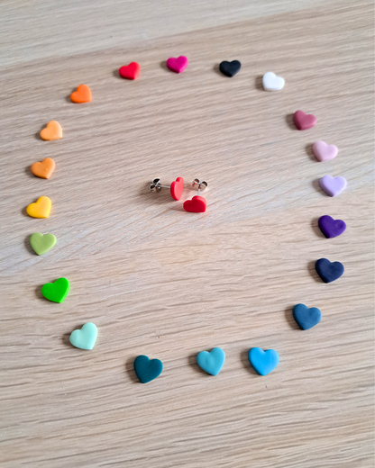 Clous d'oreilles Petit Coeur - 20 Couleurs au choix