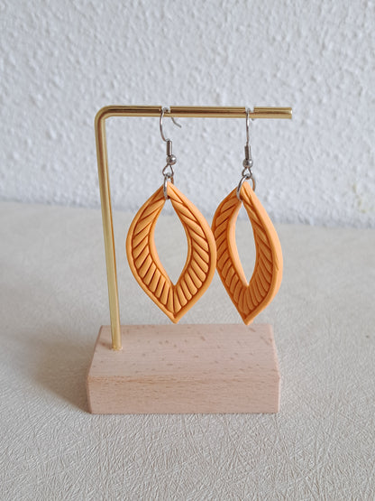 Boucles d'oreilles feuille - Bleu ou Jaune