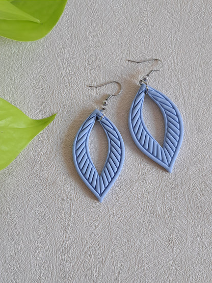 Boucles d'oreilles feuille - Bleu ou Jaune