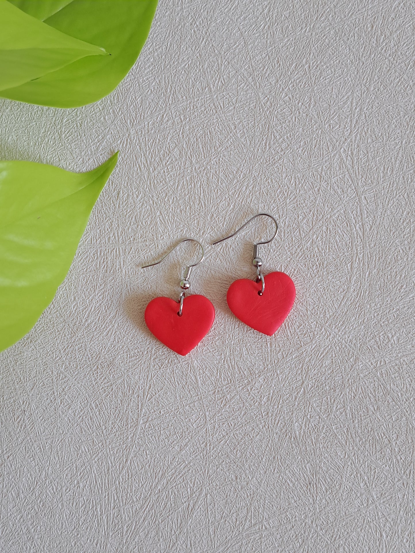 Boucles d'oreilles Coeur Pendant - Rouge