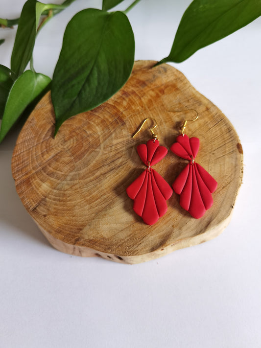 Boucles d'oreilles pendantes Evie - Framboise