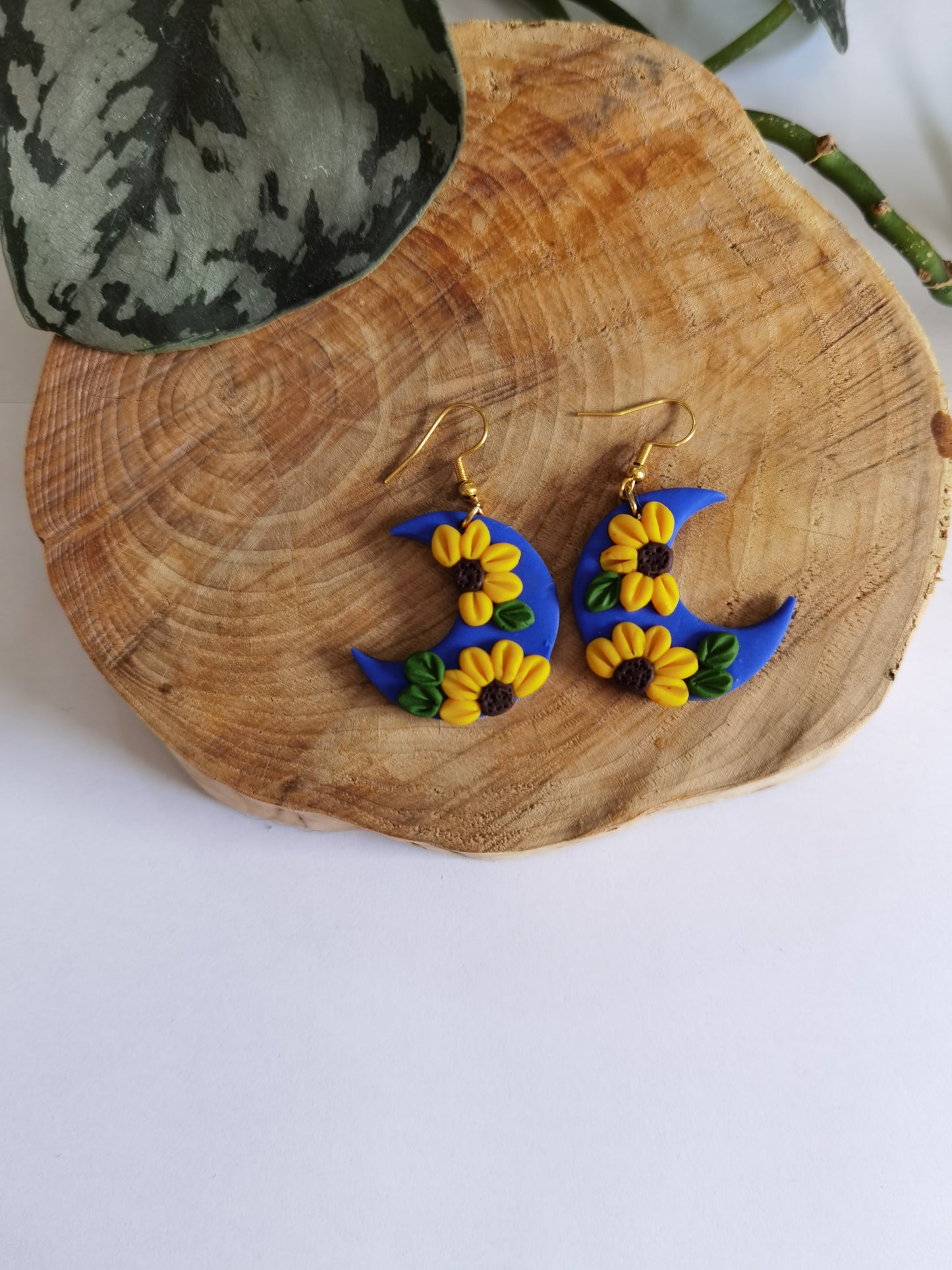 Boucles d'oreilles Lune & Tournesols