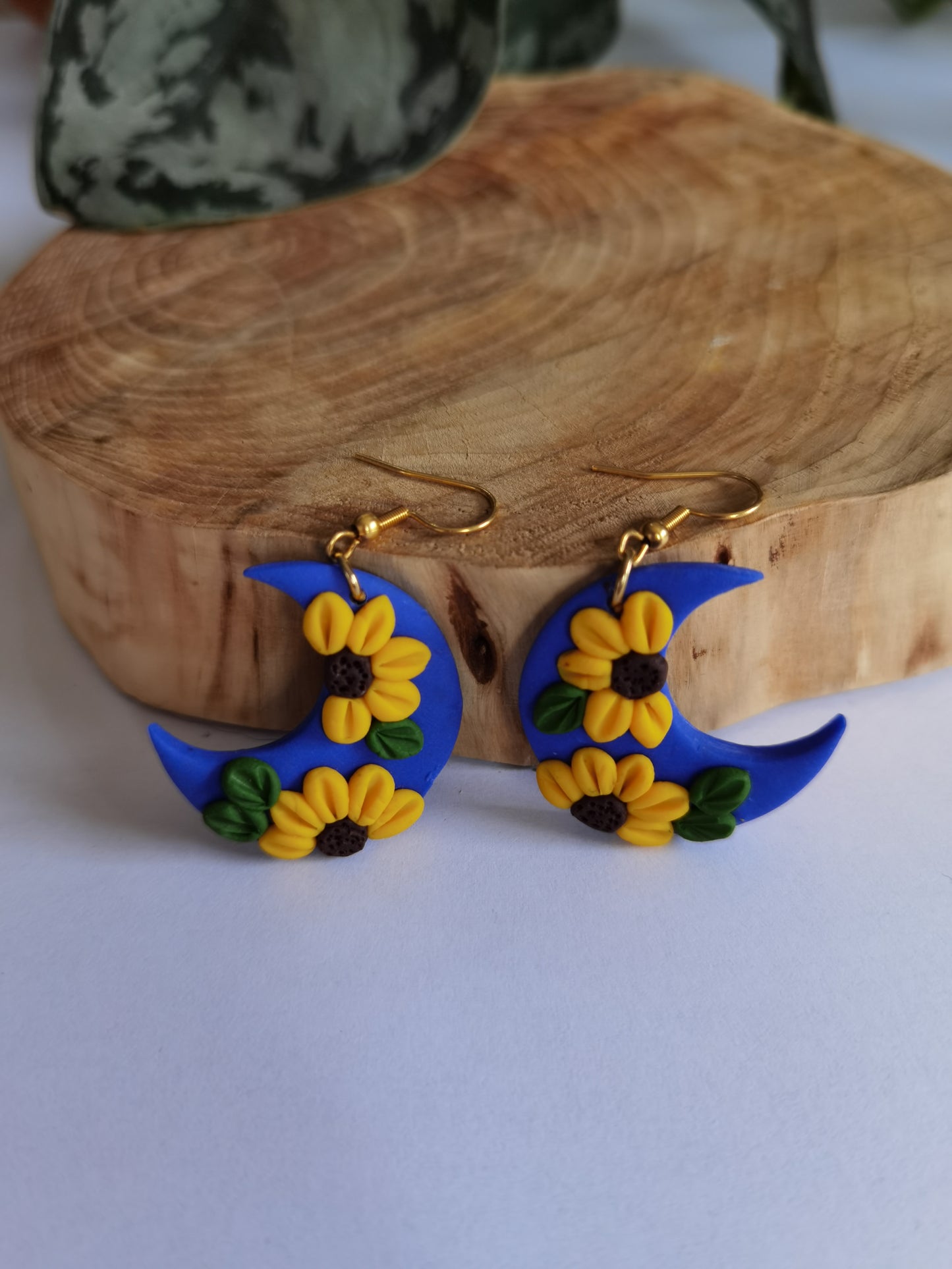 Boucles d'oreilles Lune & Tournesols