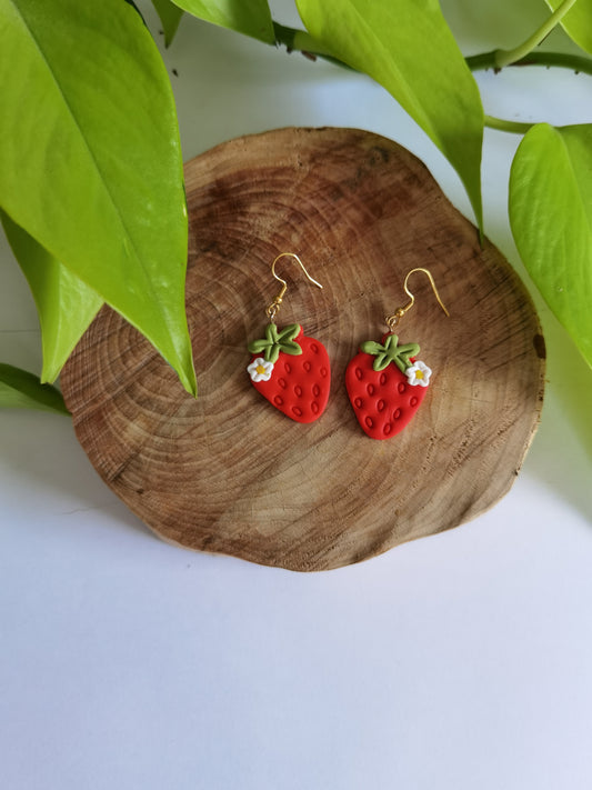 Boucles d'oreilles Fraise