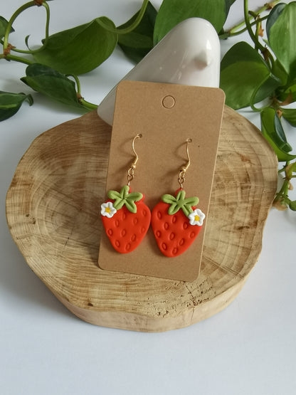 Boucles d'oreilles Fraise