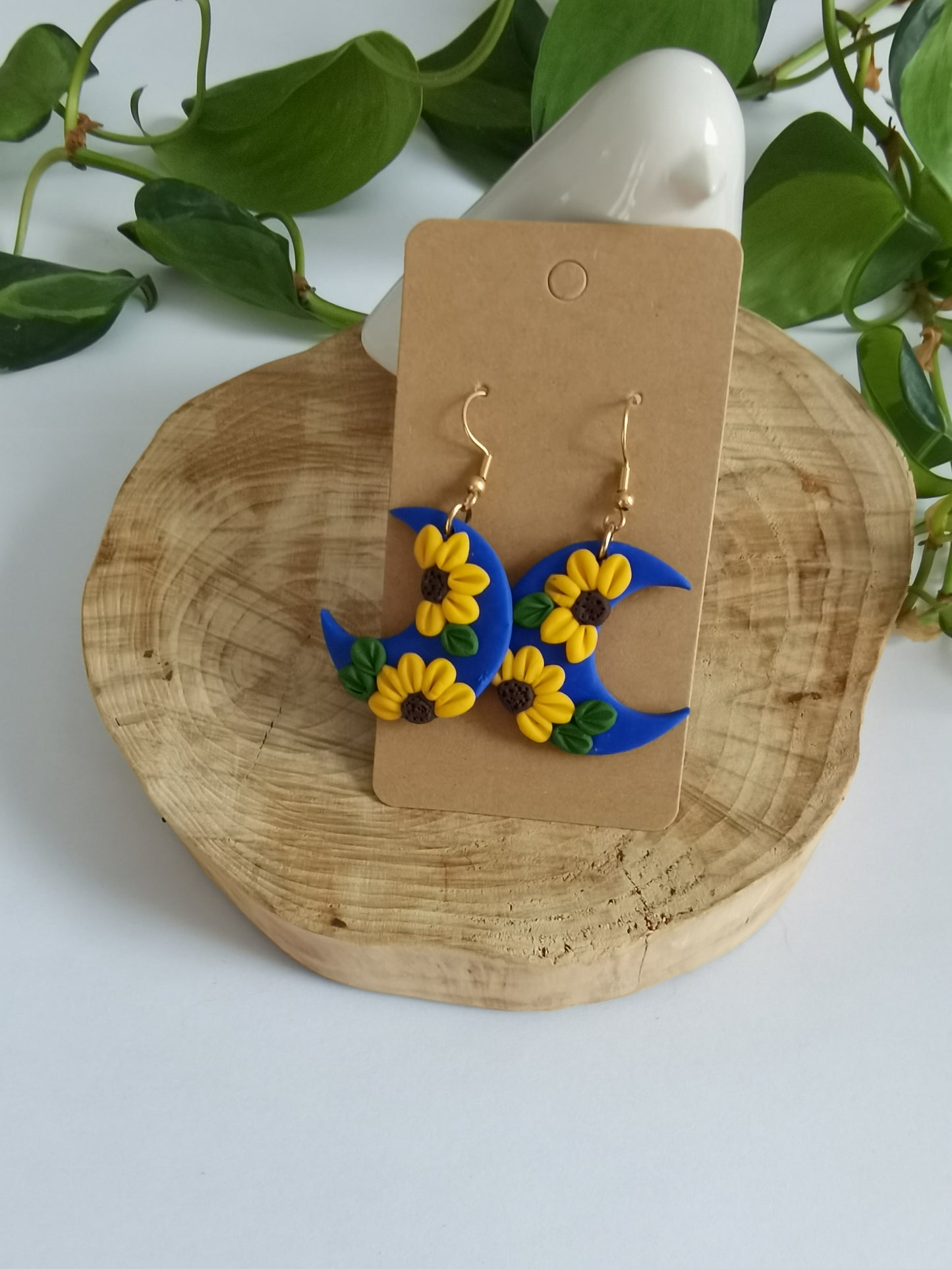 Boucles d'oreilles Lune & Tournesols