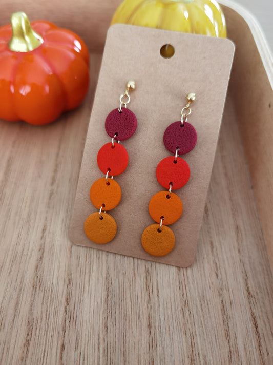 Boucles d'oreilles pendantes nuances orangées