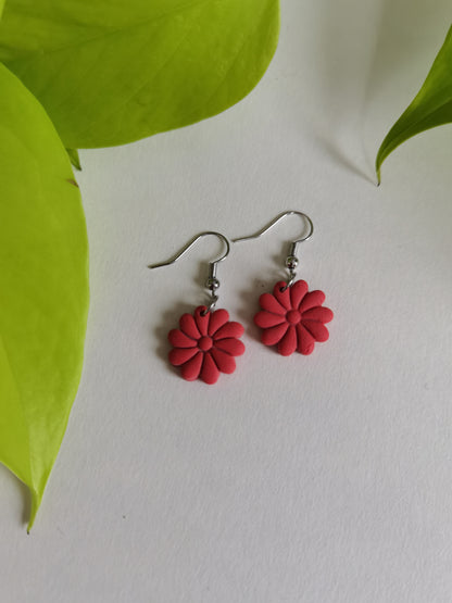 Boucles d'oreilles Fleurs Colorées