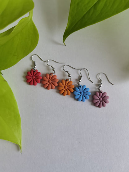 Boucles d'oreilles Fleurs Colorées